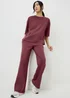Raspberry Scuba Wide Leg Co Ord Trousers - Size 20 29 leg Image 1