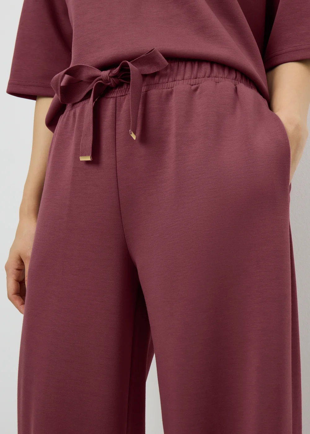 Raspberry Scuba Wide Leg Co Ord Trousers - Size 20 29 leg Image 2