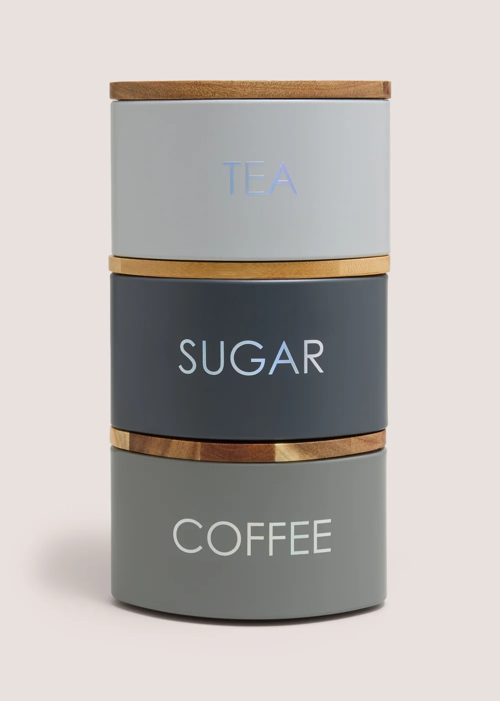 3 Piece Grey Corner Canisters Image 1