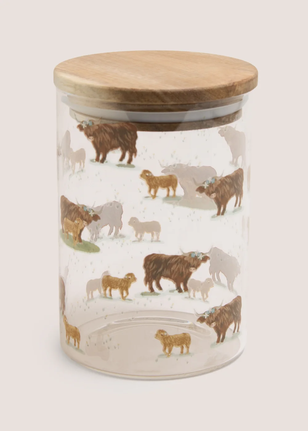 Highland Cow Printed Glass Jar Image 1