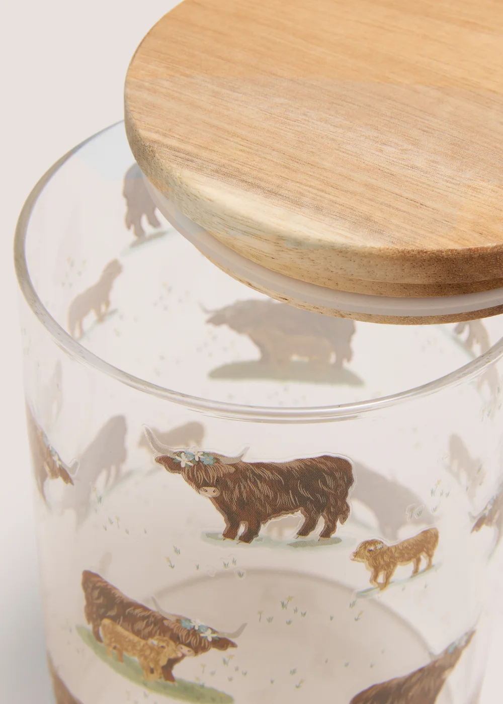 Highland Cow Printed Glass Jar Image 2