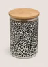 Leopard Print Glass Jar Image 1