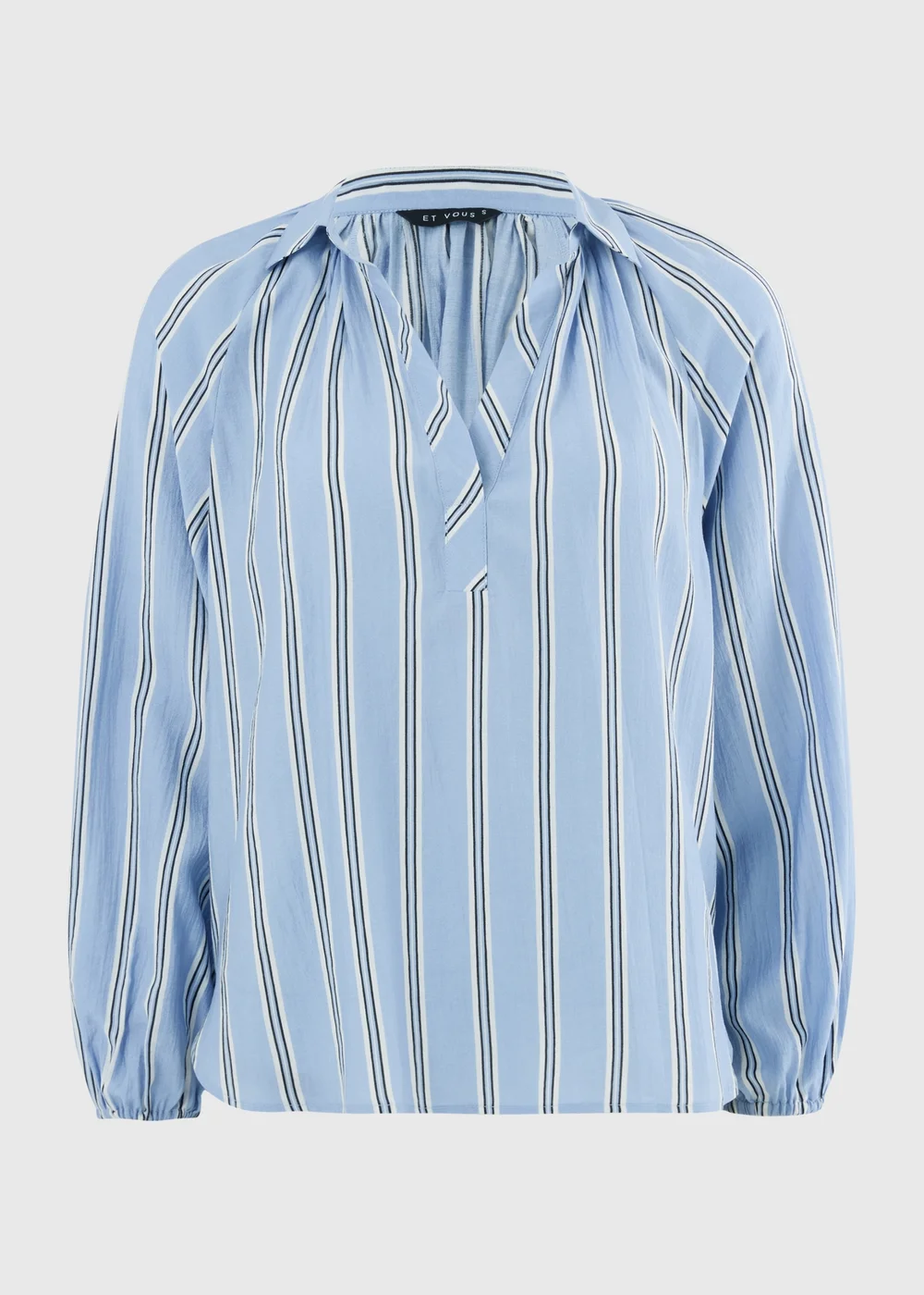 Et Vous Blue Stripe Popover Blouse - Small Image 1