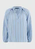 Et Vous Blue Stripe Popover Blouse - Small Image 1