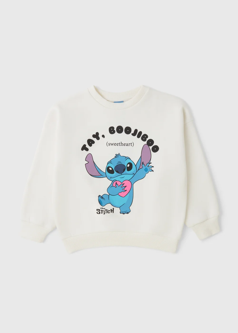 Disney Girls Cream Stitch Sweatshirt (4-13yrs) - 5 Yrs Image 1