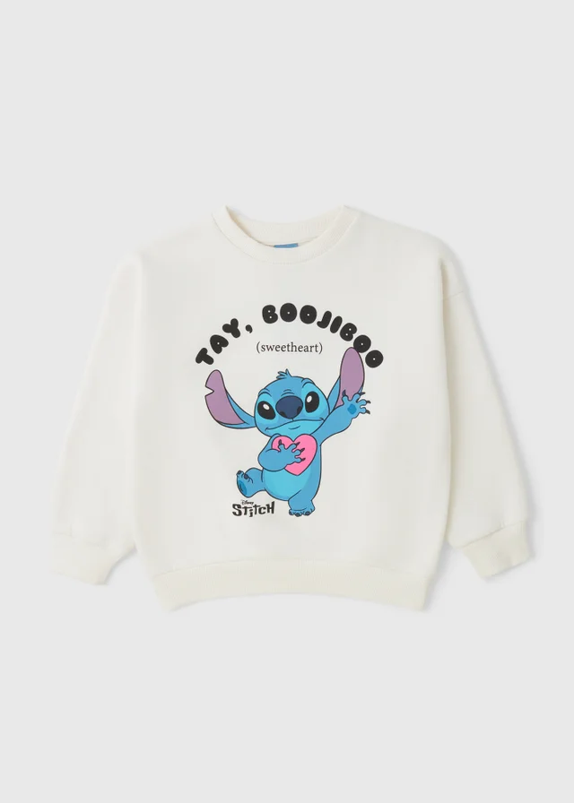 Disney Girls Cream Stitch Sweatshirt (4-13yrs)