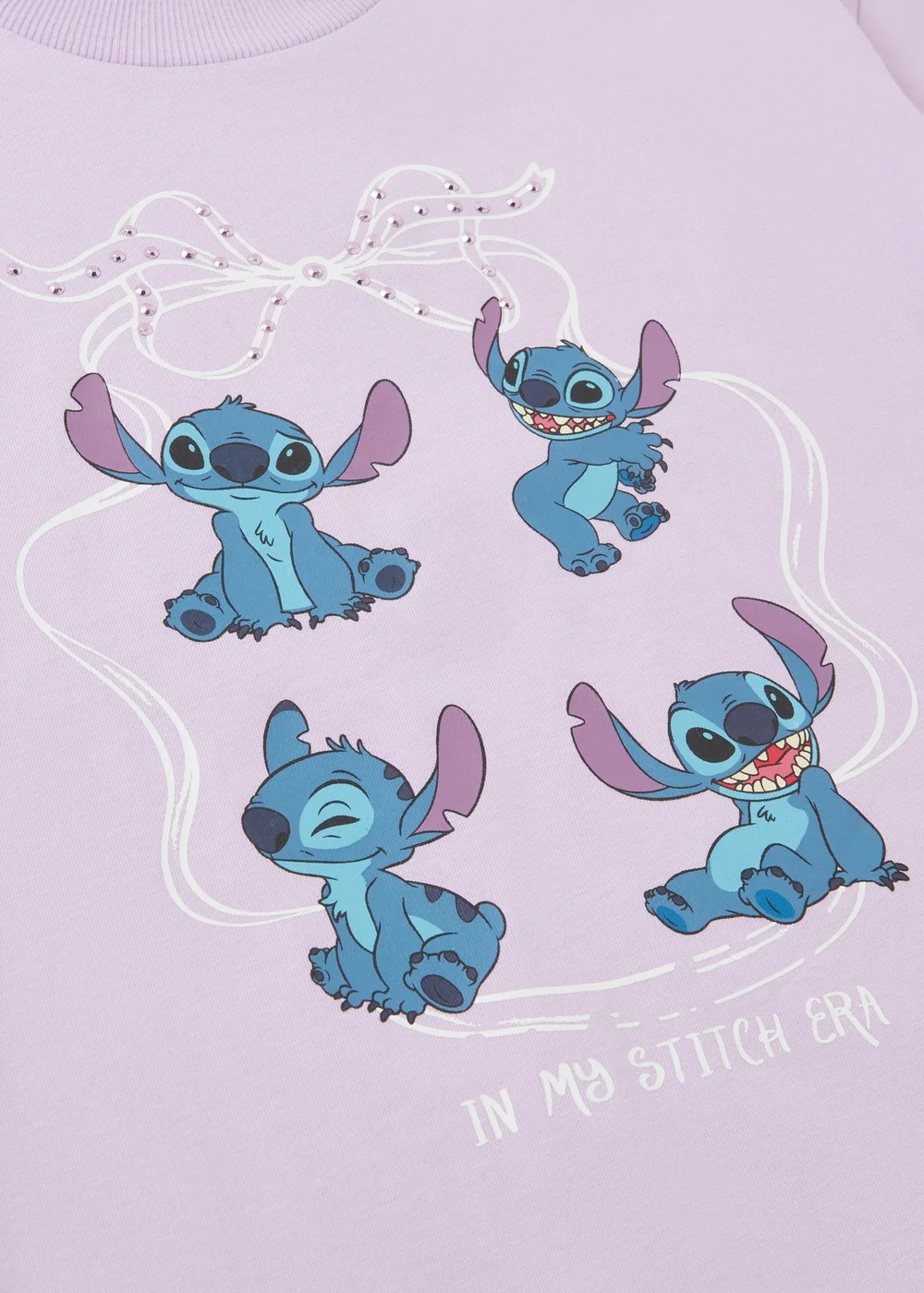 Disney Girls Pink Stitch Diamante T-Shirt (4-13yrs) - Age 4 Years Image 2