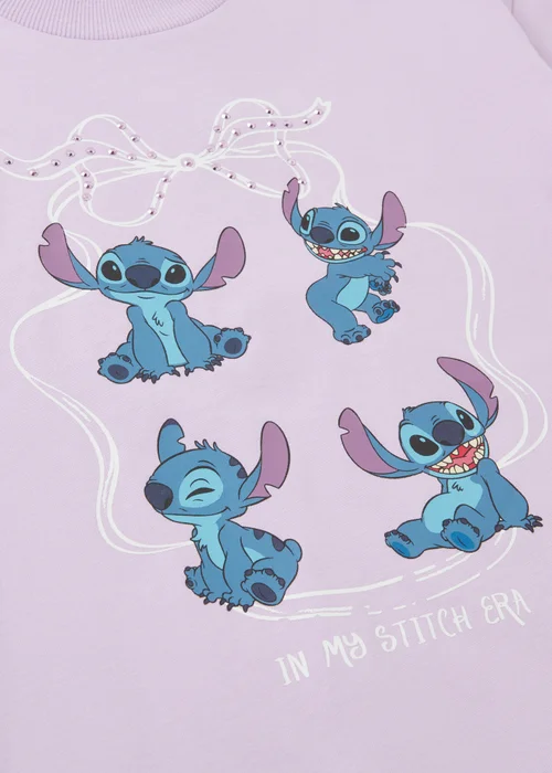 Disney Girls Pink Stitch Diamante T-Shirt (4-13yrs) - Age 4 Years Image 2