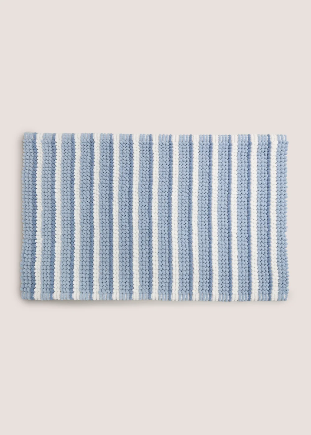 Blue Striped Chenille Bath Mat Image 1