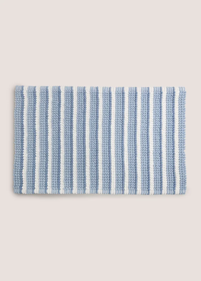 Blue Striped Bath Mat