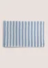 Blue Striped Chenille Bath Mat Image 1