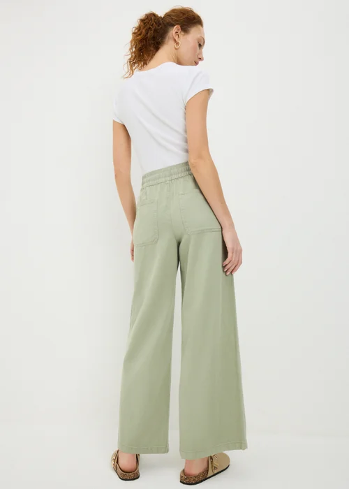 Sage Green Utility Wide Leg Trousers - 22/L33 Image 3