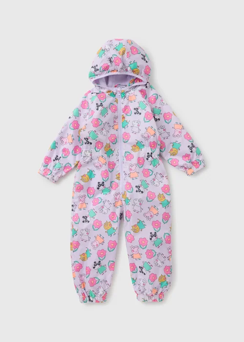 Peppa Pig Girls Lilac Puddlesuit (1-7yrs) - 1 to 1 half years Image 1