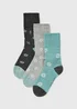 3 Pack Blue Floral Gentle Grip Ankle Socks - One Size Image 1