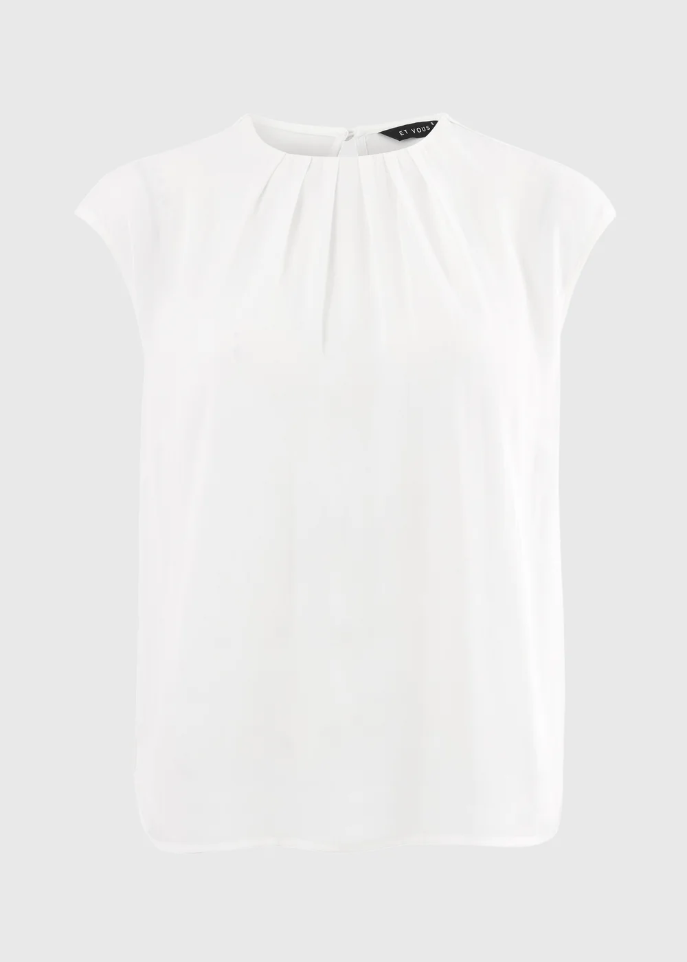 Et Vous Cream Satin Pleated Front Top - 22 Image 4