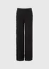 Black Bubble Textured Wide Leg Co Ord Trousers - Size 08 29 leg Image 1