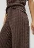 Chocolate Brown Bubble Texture Co-Ord Trousers - Size 20 29 leg Image 2