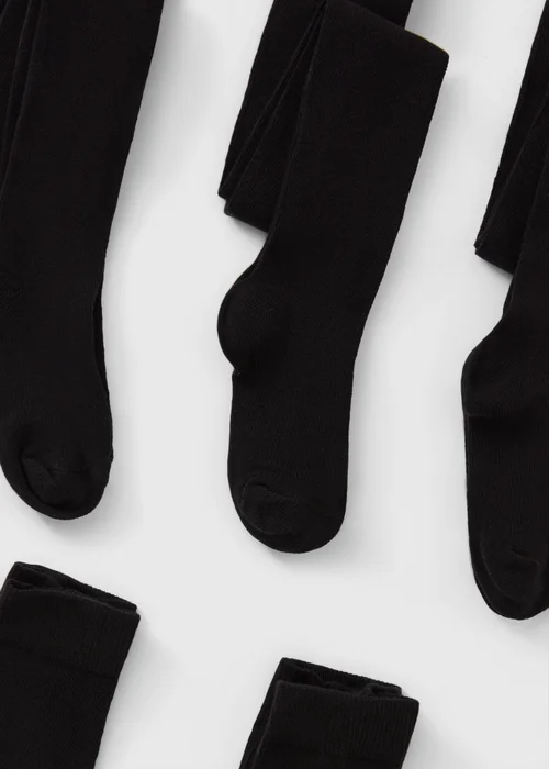 5 Pack Girls Black Soft Tights (2-13yrs) - Age 2 - 3 Years Image 2