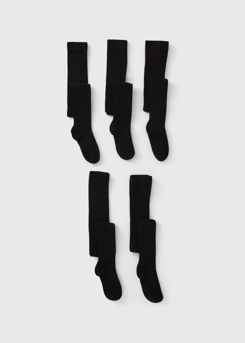 5 Pack Girls Black Soft Tights (2-13yrs) - Age 2 - 3 Years Image 1