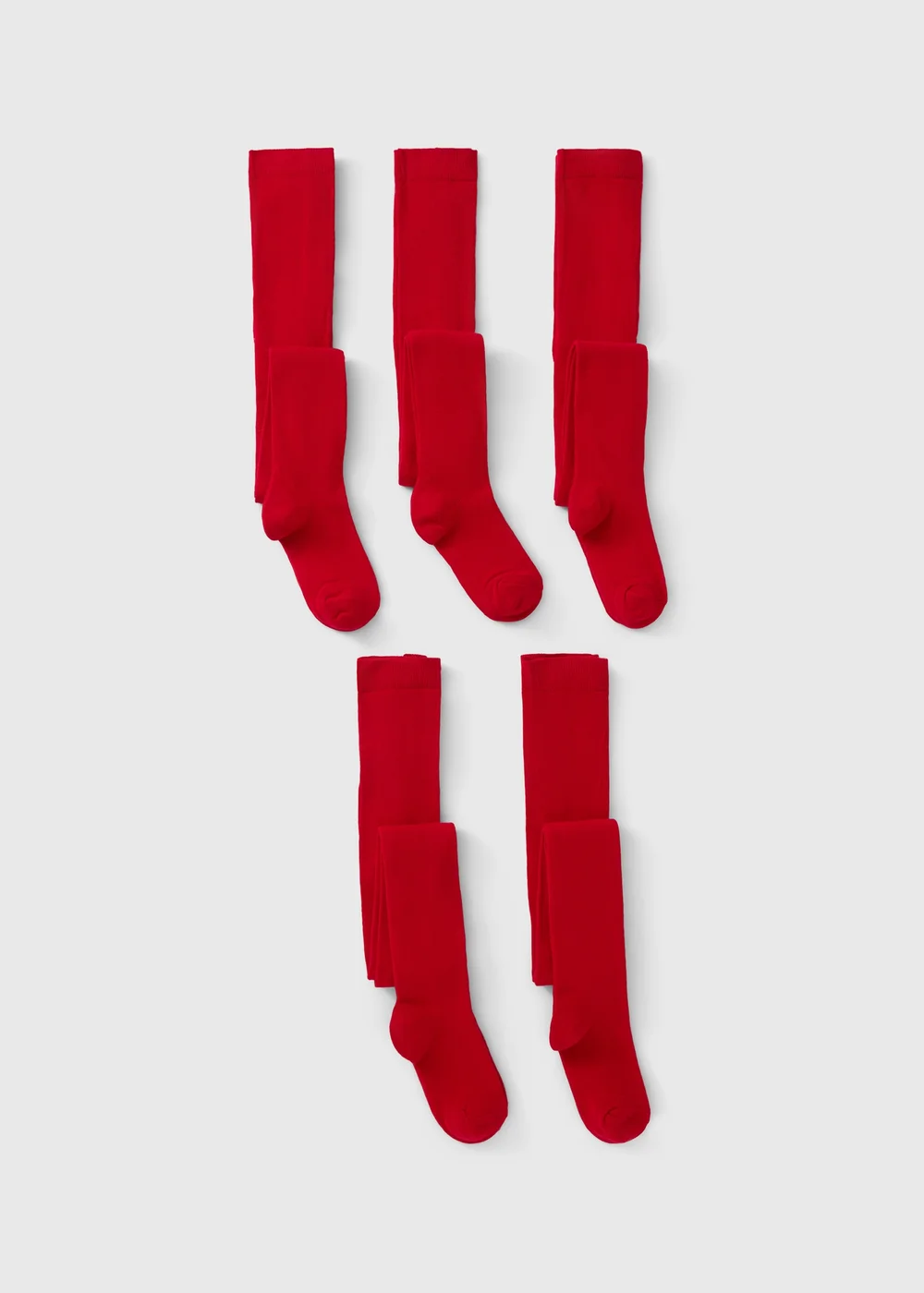 5 Pack Girls Red Soft Tights (2-11yrs) - Age 2 - 3 Years Image 1