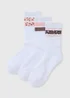 3 Pack White Animal Trim Sports Crew Socks - One Size Image 1