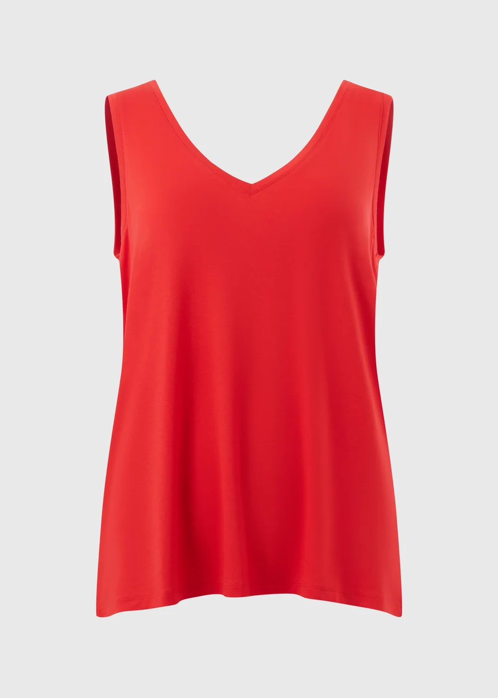 Red V-Neck Vest Top - M Image 4