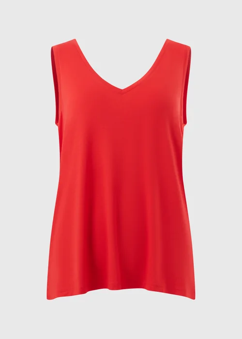 Red V-Neck Vest Top - M Image 4