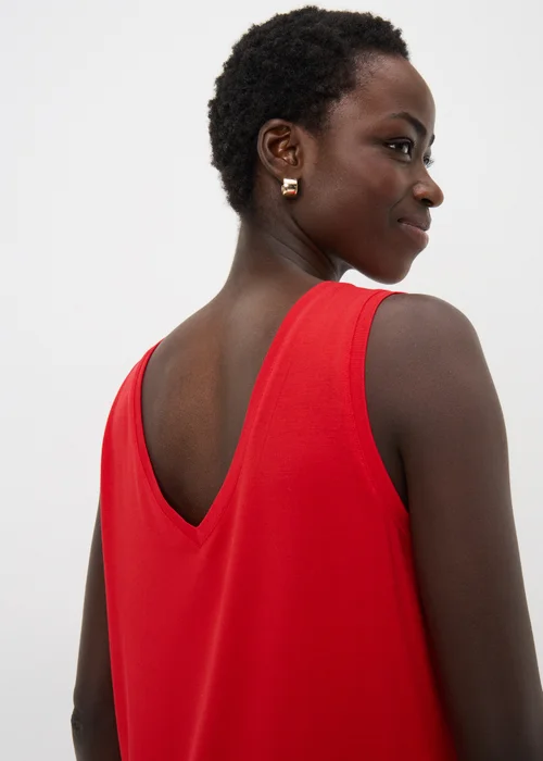 Red V-Neck Vest Top - M Image 3