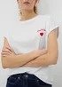 White Paris Cap Sleeve T-Shirt - Small Image 1