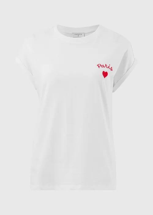 White Paris Cap Sleeve T-Shirt - Small Image 3