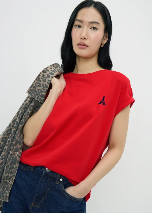 Red Eiffel Tower T-Shirt - Small Image 2