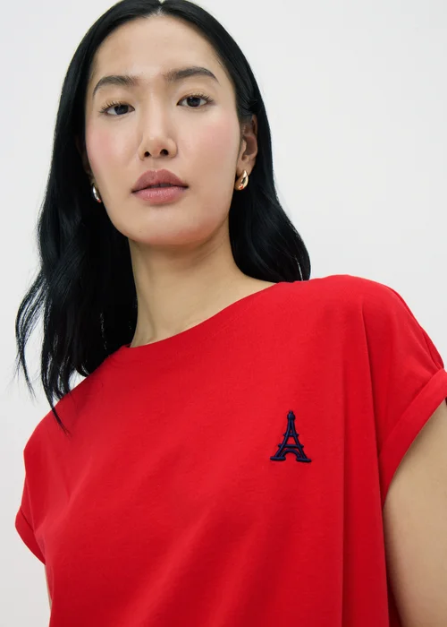 Red Eiffel Tower T-Shirt - Small Image 3