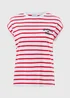 Red Stripe Paris Cap Sleeve T-Shirt - Small Image 4