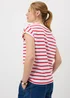 Red Stripe Paris Cap Sleeve T-Shirt - Small Image 3