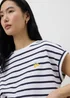 Navy Stripe Lemon Motif T-Shirt - Small Image 2
