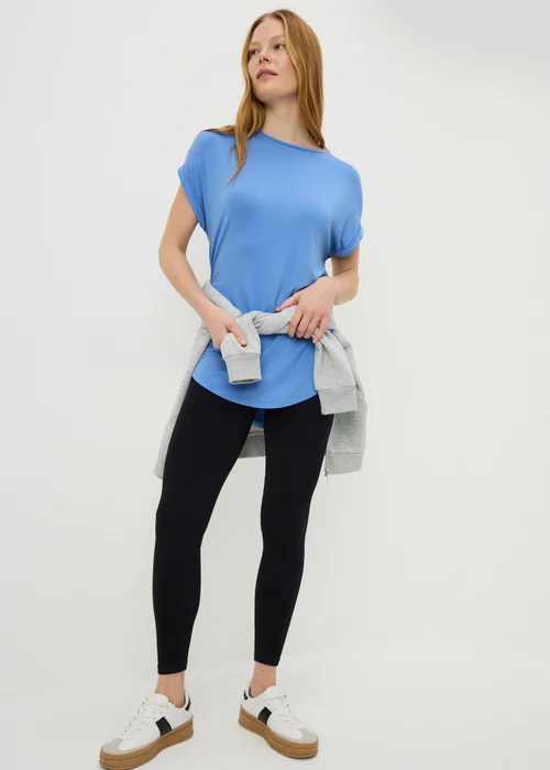 Blue Relaxed Longline T-Shirt - S Image 1