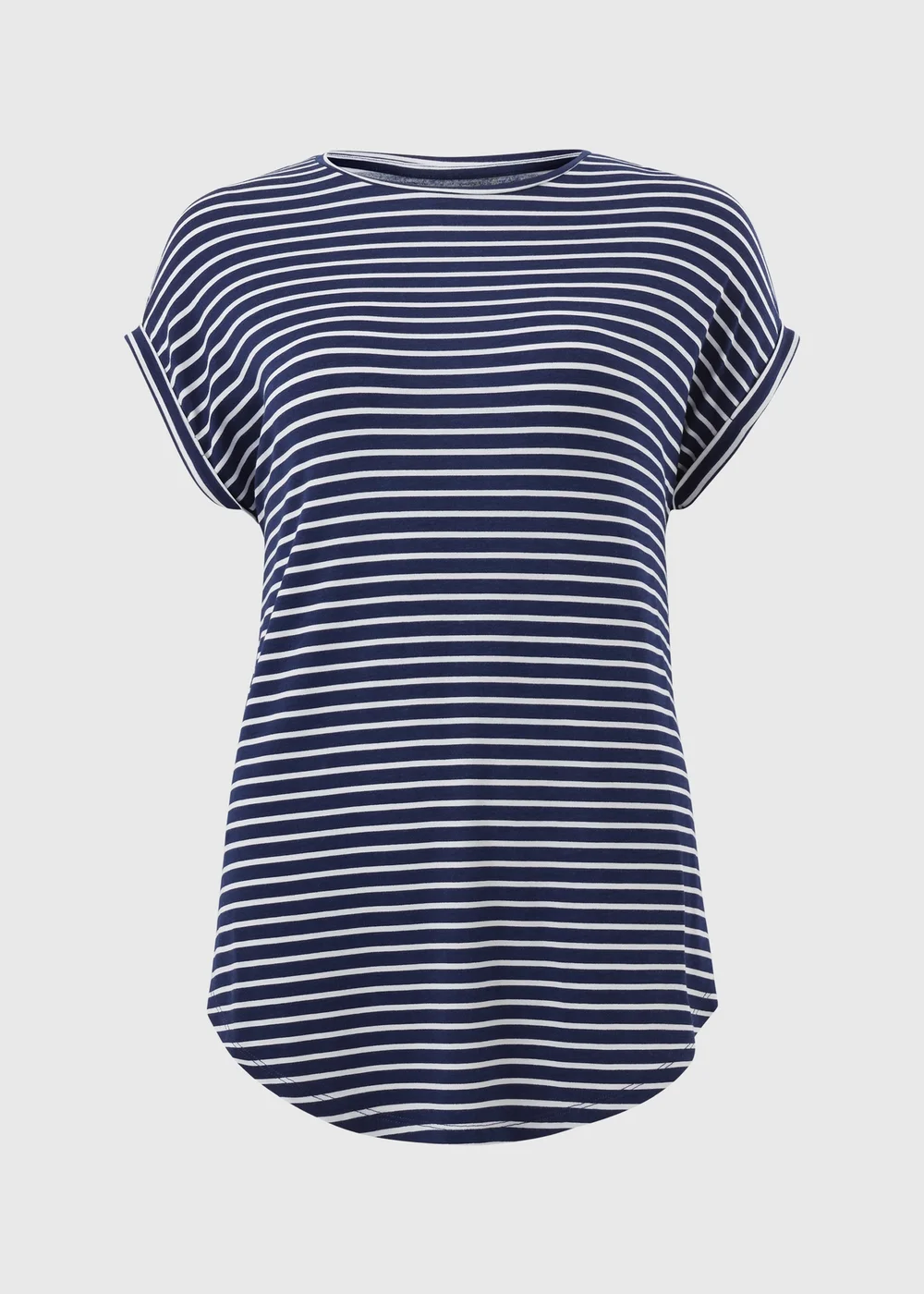 Navy Stripe Longline T-Shirt - Small Image 4