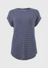 Navy Stripe Longline T-Shirt - Small Image 4