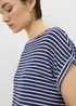 Navy Stripe Longline T-Shirt - Small Image 3