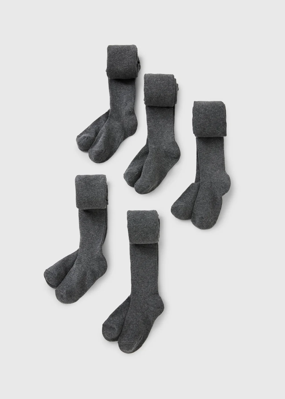 5 Pack Girls Grey Soft Tights (2-13yrs) - Age 2 - 3 Years Image 1