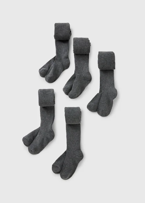 5 Pack Girls Grey Soft Tights (2-13yrs) - Age 2 - 3 Years Image 1