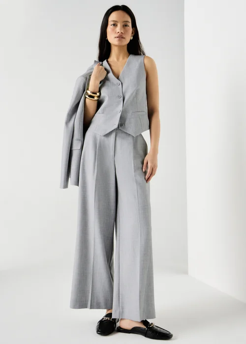 Et Vous Grey Marl PVL Wide Leg Co Ord Trousers - 18/L29 Image 1