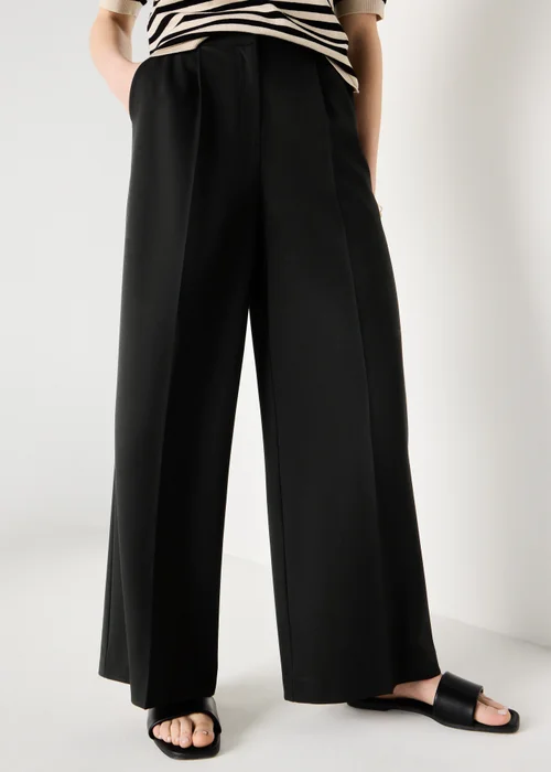 Black PVL Wide Leg Co Ord Trousers - 20/L31 Image 1