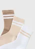 3 Pack Girls Brown Sport Socks (Younger 6-Older 6.5) - Sizes 6 - 8.5 Image 2