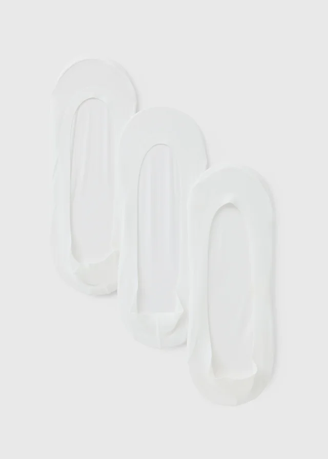 3 Pack White Seamless Footsie Socks