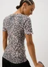 Mocha Leopard Print Fitted T-Shirt - Size 8 Image 1