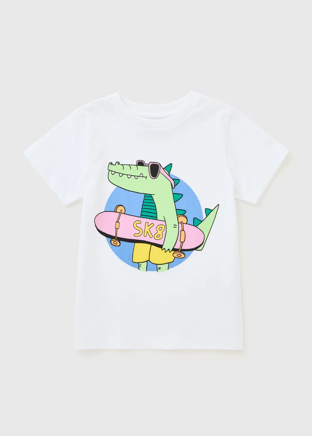 Boys White Skate Crocodile T-Shirt (1-7yrs) - 1 to 1 half years Image 1