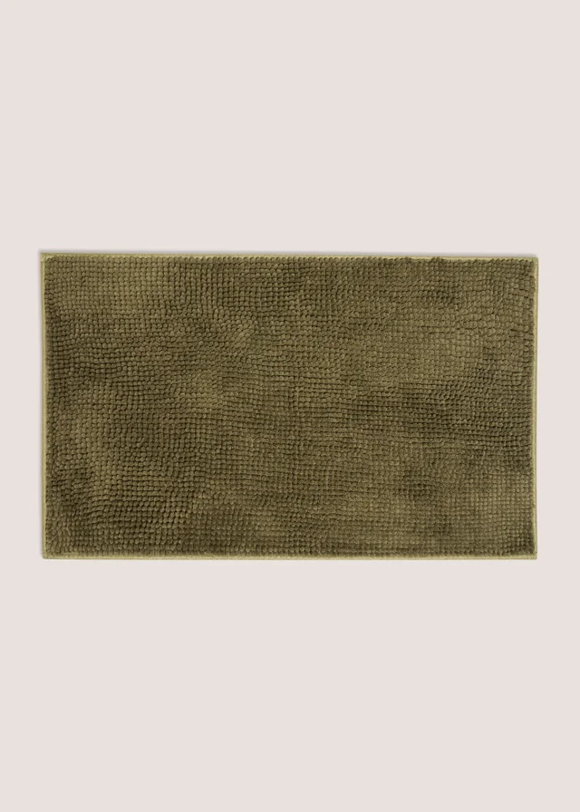 Dark Green Chenille Bath Mat