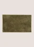 Dark Green Chenille Bath Mat Image 1