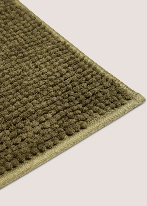 Dark Green Chenille Bath Mat Image 2